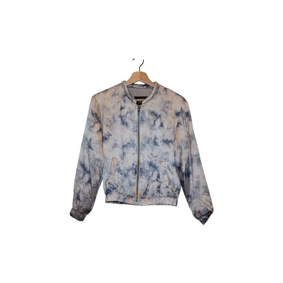 PAIGE Rosie HW Silk Tie-Dye Bomber Jacket "Forever & Ever" Embroidered Small ($3 - Picture 11 of 11